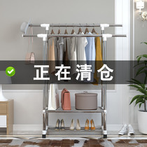 Single pole drying rack floor-to-ceiling simple clothes bar indoor drying rack bedroom cool clothes rack clothes rack hanging hangers