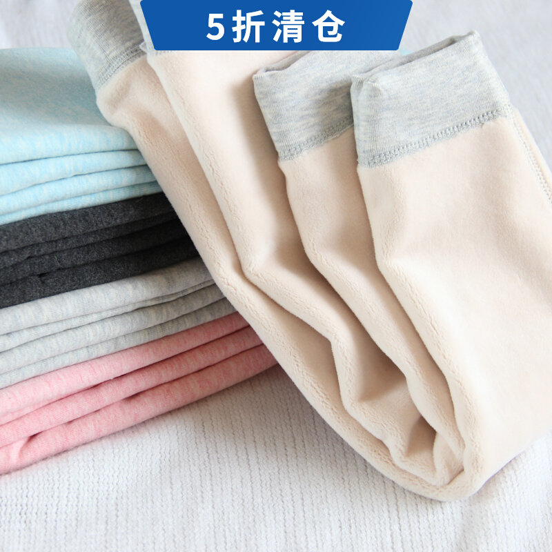 Fifth thick cotton pants in winter children's cashmere warm pants girl boys thicken elasticity in small children's cotton pants