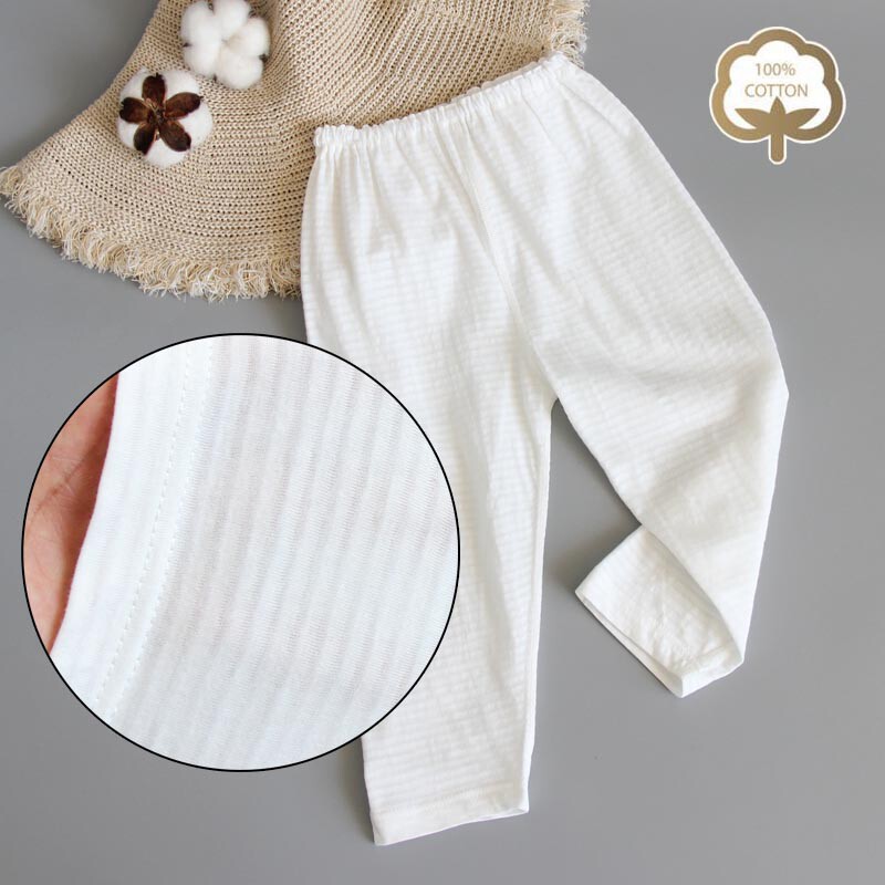 Ultra Thin Material Bamboo Festival Cotton Sweatcloth 90% Summer Children Boy Girl Pure Cotton Full Cotton Air-conditioned Room Home Pants
