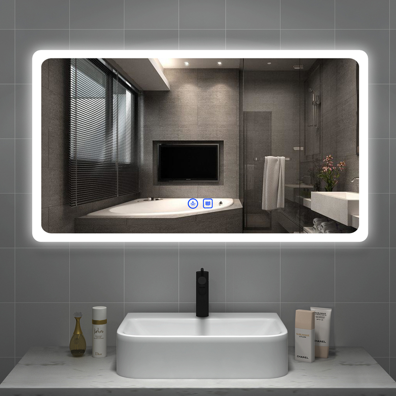 Bathroom mirror led bathroom mirror with light wall hanging anti-fog toilet light-emitting mirror hand washing smart mirror touch screen