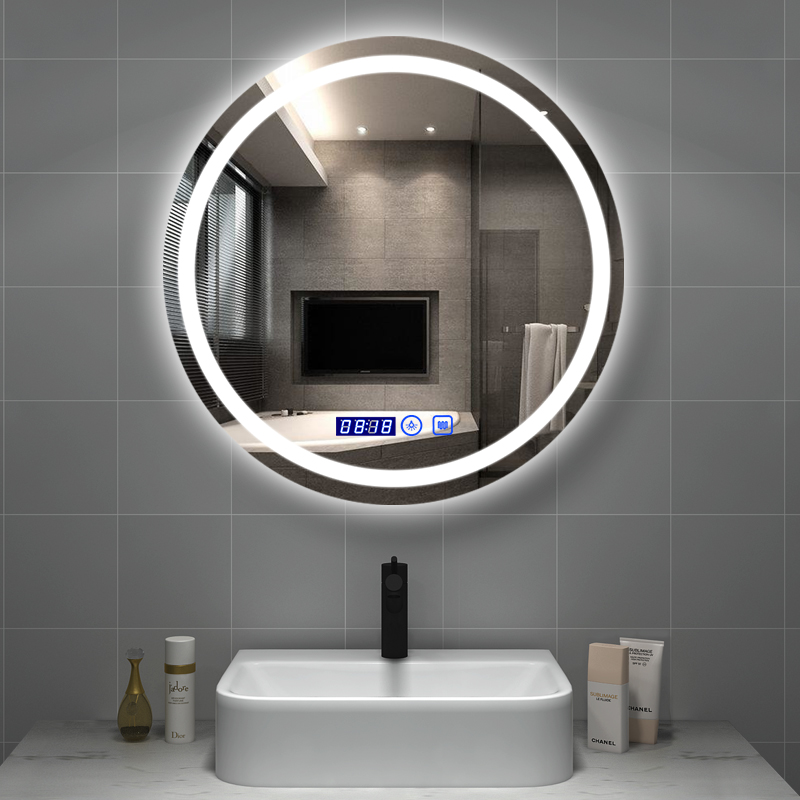 Bathroom smart mirror wall-mounted mirror with LED backlight makeup mirror toilet anti-fog mirror toilet round mirror