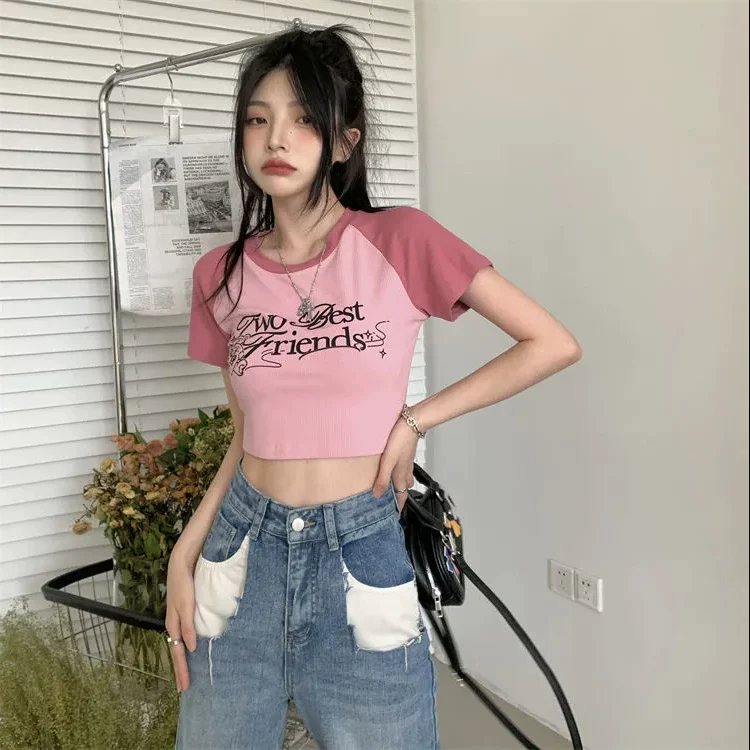 Ретро летняя футболка с короткими рукавами, американский стиль, slim fit