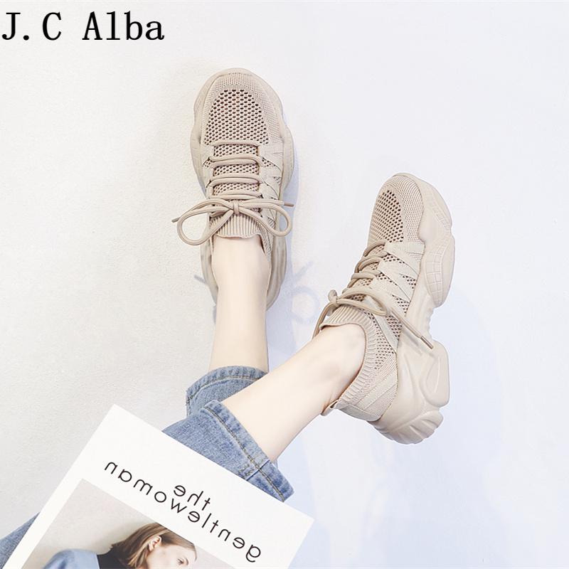 2022 autumn new mesh breathable sneakers all-match ins net red super hot casual thick-soled dad shoes women's tide