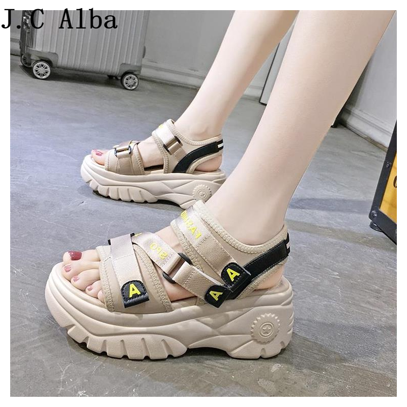 2022 popular women's shoes new sandals autumn net red casual heightened thick bottom platform women's shoes sports dad ins tide