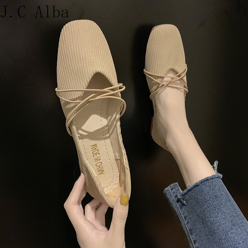 2022 new autumn pregnant women shoes women's flat shoes women's single shoes shallow mouth non-slip soft bottom grandma shoes retro fairy