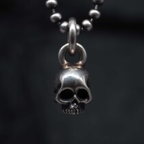 Japanese Jango handcraftsmen make sterling silver skull shape small pendant 925 silver tide necklace