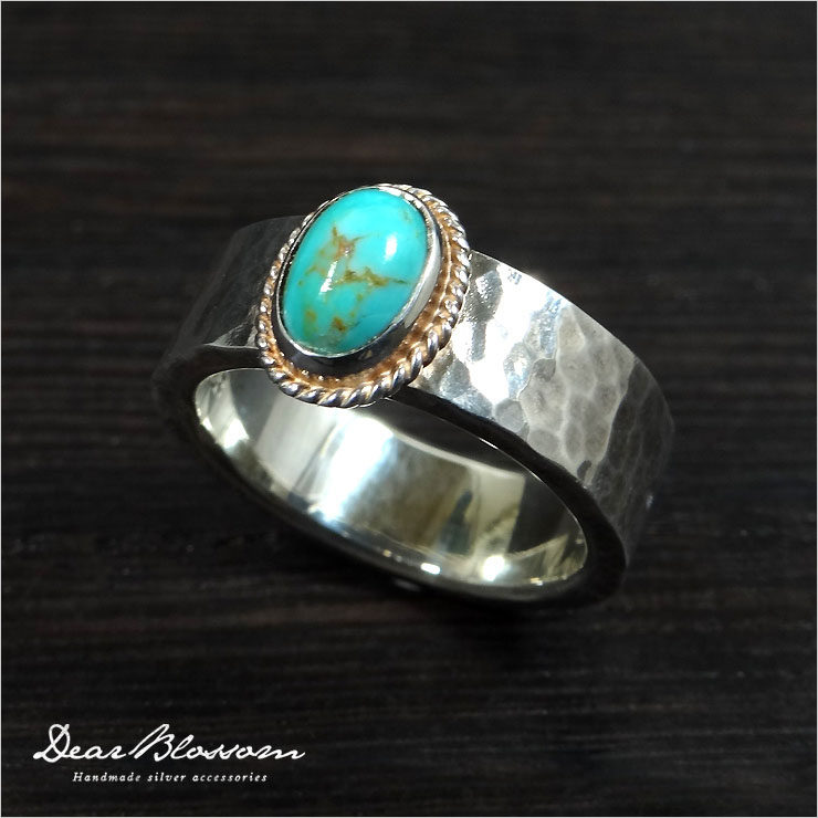 Dear Blossoms Matsui Straight to Japanese artisan hand beating hammer songstone 925 pure silver couple's ring