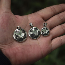 Lucky John Japanese craftsman hand made 925 sterling silver Classic five star pendant America captain shield pattern