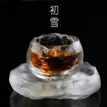 Ancient French glazed tea drinking cup Masters cup Li Zi lacquered with the same amount of frozen glazed glazed glass tea cup small number