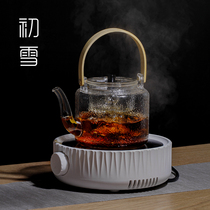First Snow Day Style Dual-use Boiled Teapot Double Liner High Temperature Resistant Glass Large Capacity Thickened Cooking Tea Machine Home Steam Teapot