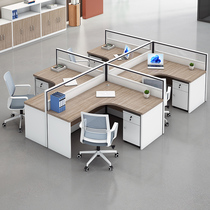 Modern staff desk 4 6-person staff desk and chair combination corner screen independent deck financial desk furniture
