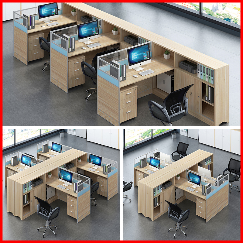 Financial desk 24 - person screen computer desk simple modern office furniture staff office furniture office chair combination