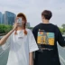 roora couple mặc mùa hè ngắn tay 2020 xu hướng mới áo thun chuột và chuột thiết kế thích hợp của quần áo học sinh - Áo phông ngắn