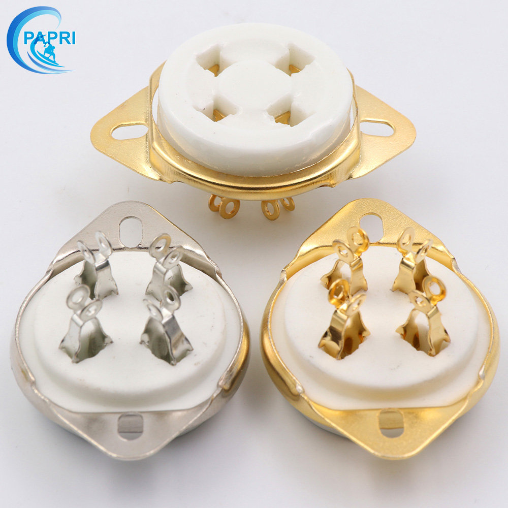 Ceramic 4 Feet Vacuum Tube Seat Phosphorus Bronze Gilded Four Feet Socket Hitch Shelter 2A3 2A3 101D 5Z3 300B 300B duct