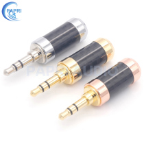 PAPRI carbon fiber gold plated Rhodium 3 5mm headphone plug DIY repair welding head HIFI fever 3 5 audio head
