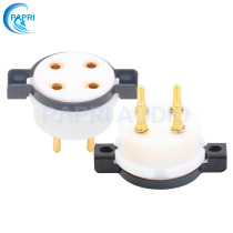 EIZZ Teflon beryllium copper gold-plated 4 four-pin electronic tube holder for West Electric 101D 205D 216 tube socket