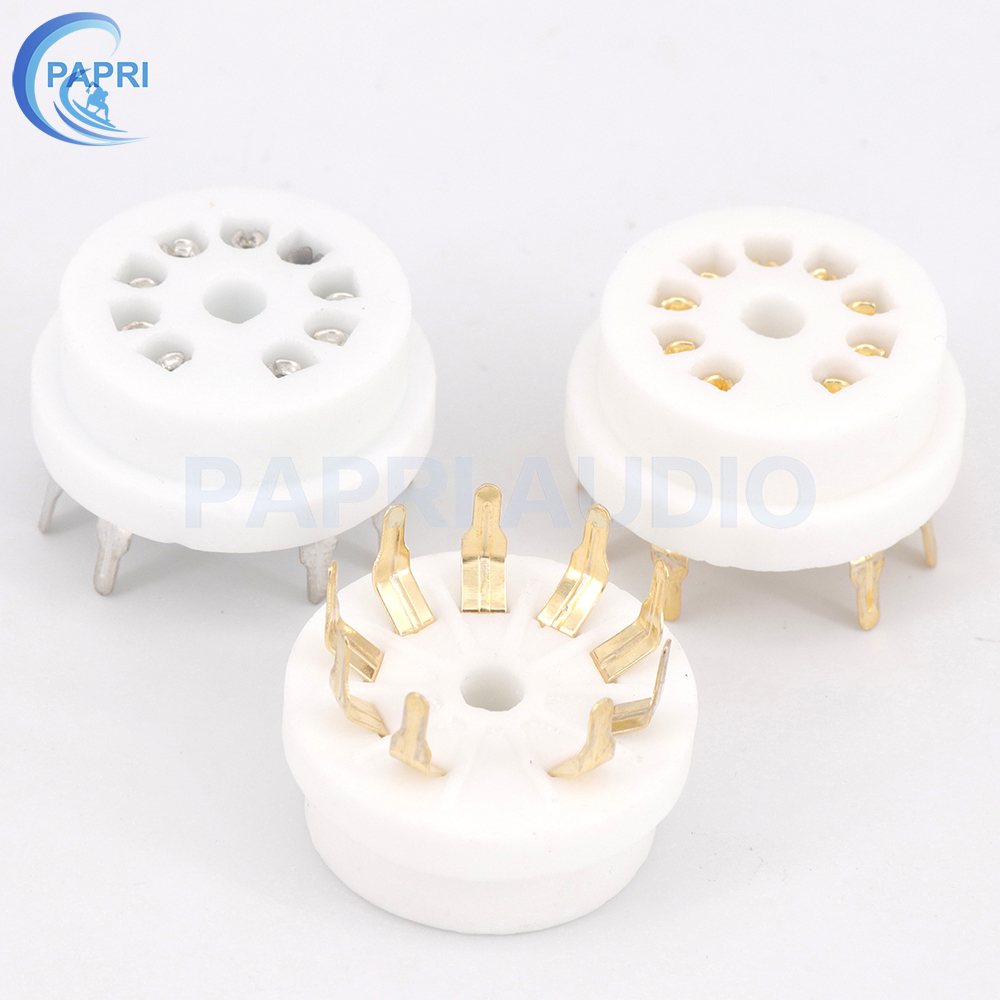 New quality ceramic small 9-foot vacuum tube seat pure copper gilded tinned small nine-foot bile duct socket PCB mounting for use