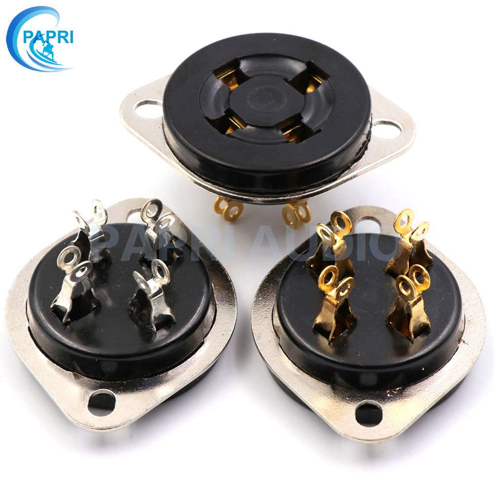 GZS4-F-G gold plated foot electric wood 4 foot vacuum tube pipe seat socket four feet 300B 2A3 811 45 101D