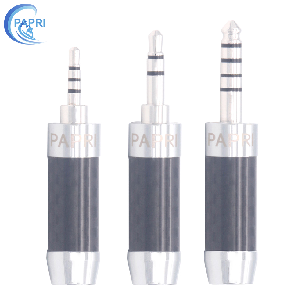 PAPRI Piper 2 5 Balance 3 5 Stereo 4 4 Balance Carbon Fiber Rhodium Plated Headphone Plug Upgrade Accessories