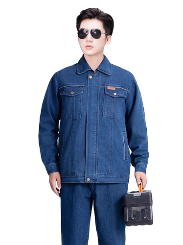 Хлопковый джинсовый комбинезон, увеличенная толщина, защита от ожогов