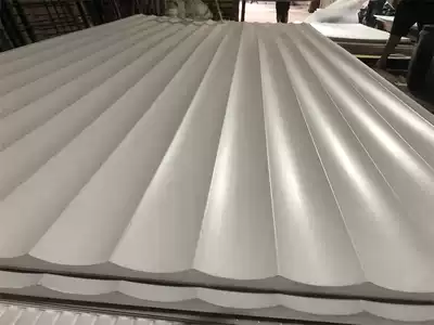 Begonia wood products wave board inner semicircle 8cm wave density board pvc solid wood living room cabinet door background