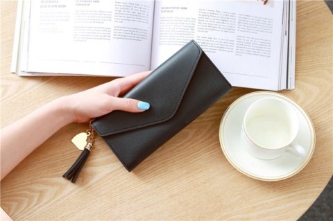 Ví nhỏ nữ thời trang mới dài Nhật Bản và Hàn Quốc của ví nhỏ xinh xắn tua rua ví dài