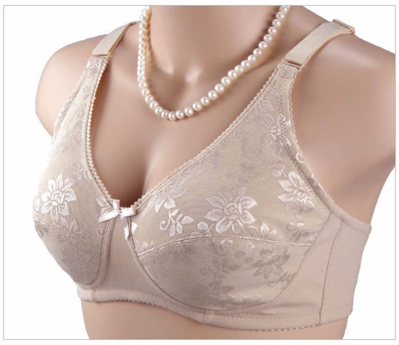 Người trung niên và người già cup cotton đầy đủ XL áo ngực Phụ nữ trung niên không có vòng thép mỏng áo ngực vải cũ