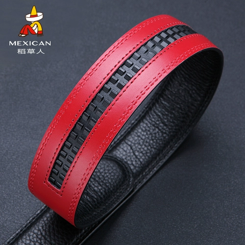 Чешеное ремень мужская кожа без ведущих брюк с банками с молодежной пряжкой и иглой мужчин автоматически пристегнут безгол бизнес -пояс