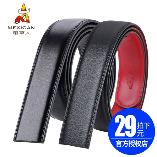 Чешеное ремень мужская кожа без ведущих брюк с банками с молодежной пряжкой и иглой мужчин автоматически пристегнут безгол бизнес -пояс