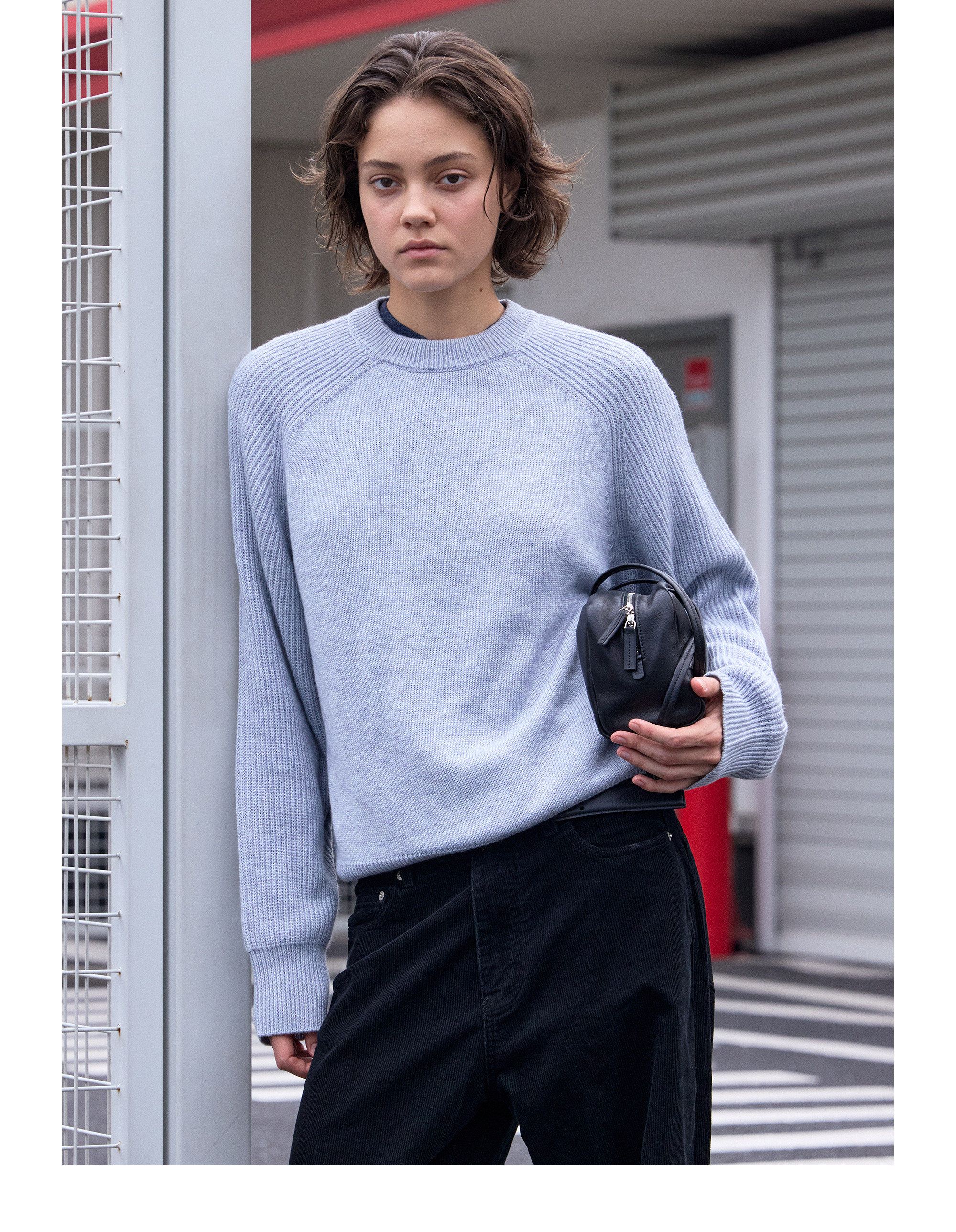 VLABMADE Ribbed Raglan Loose Knit Sweater