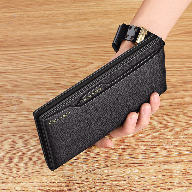Rav Laurenma ball wallet man genuine leather tide card 2020 new men's long version of the versatile card bag minimalist Korean version of the soft leather clip