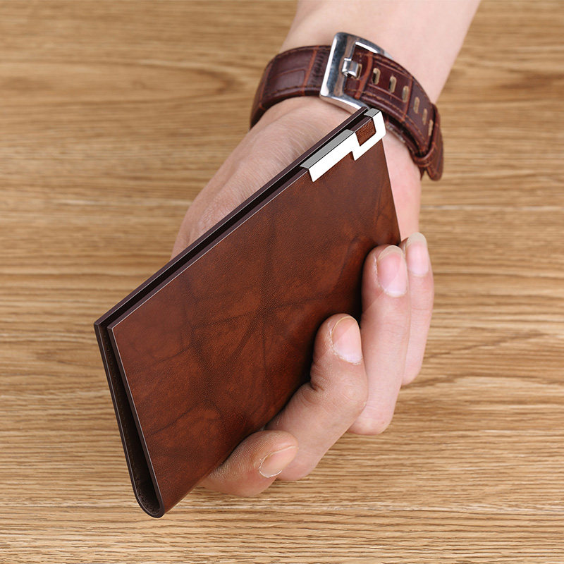 British Crown Rav Laurenma ball card bag men's genuine leather ultra-thin mini men's card bag driving license financial cutting card credit leather clip