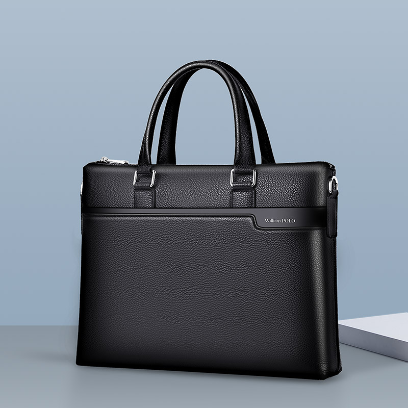 Royal Rafa Laurenma ball men's briefcase Business casual genuine leather handbag commuter computer bag single shoulder sloped satchel handbag