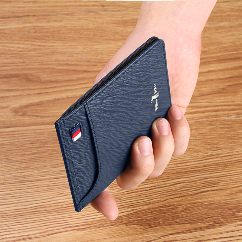 InRoyal Rav Laurenma ball real pickup bag men's multi-position slim wallet men's short-style card bag bank card holder card holder