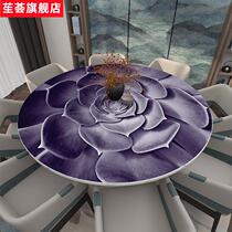 3D desktop round table creative tablecloth round thick table mat waterproof oil-proof anti-scalding disposable pvc soft plastic