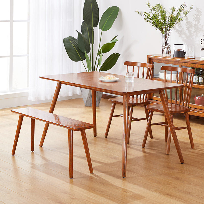 Full solid wood dining chair white wax wood dining room Windsor chair comfort chair with back chair Home desk chair change of shoes stool-Taobao