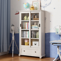 Childrens bookshelves solid wood floor integrated by wall Home bookcase Shelves American Push Ramen Full Wall Painted Bento Frame All Over The Wall