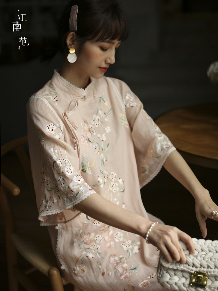 Fuchsia cheongsam, summer lightweight fresh Hanfu, wide color palette