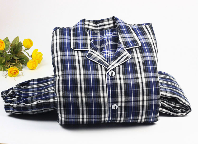 Mô hình mùa thu và mùa đông cotton cũ vải thô Mô hình phụ nữ cộng với đồ lót lưới cotton độn trung niên dịch vụ nhà trung niên ấm áp bộ đồ ngủ nam pijama nam