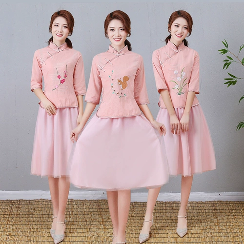 Ретро комплект, костюм для школьников, 2019, с вышивкой