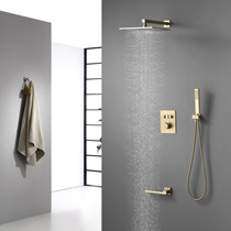 Concealed Shower Shower shower Embedded thermostatic full copper pre-embedded concealed body shower Bathroom Gun Grey to Wall Shower Shower