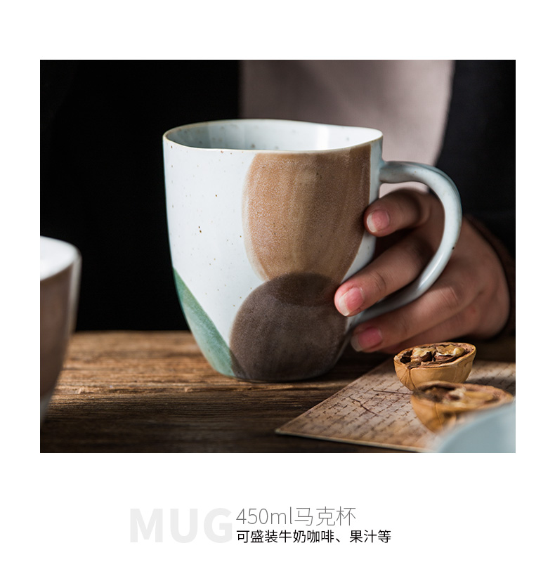 West fu Nordic retro ceramic tableware dishes dishes son bowl dish dish soup plate with a single rainbow such as bowl a salad bowl