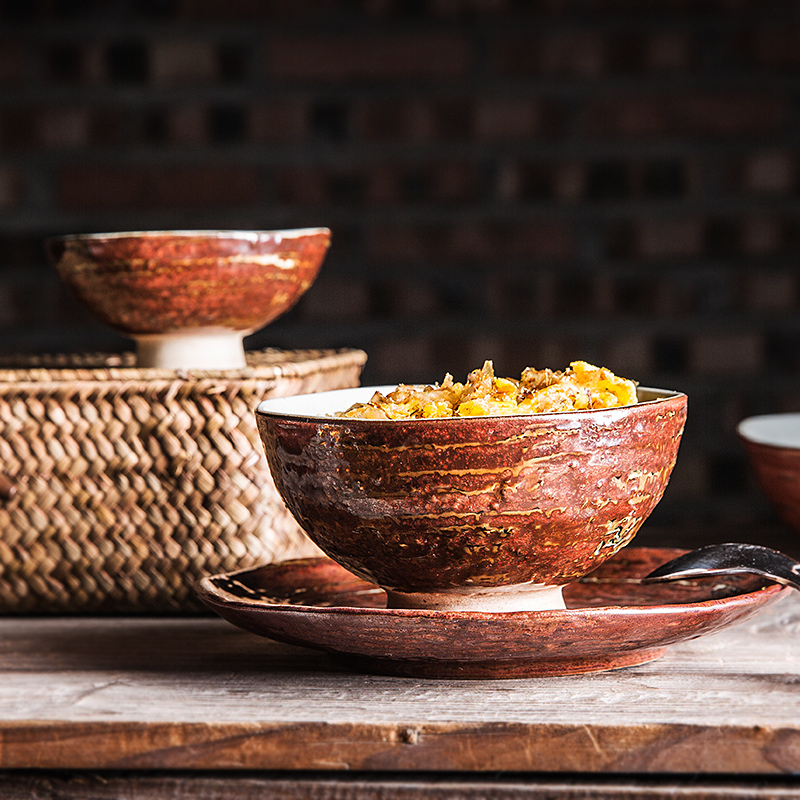 Japanese manual hand - made contracted household ceramic bowl bowl bowl restoring ancient ways rainbow such as bowl dish bowl dessert salad bowl dishes