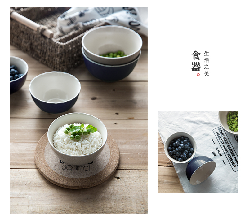 Nordic Japanese - style tableware ceramics household rainbow such as bowl bowl of rice bowl to eat nice bowl creative abnormity large soup bowl