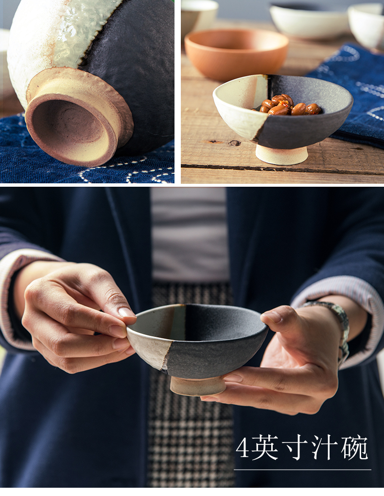 Asakusa Japanese sand and wind mill move to restore ancient ways small household coarse ceramic bowl bowl bowl of sauce juice cup noodles bowl of tableware