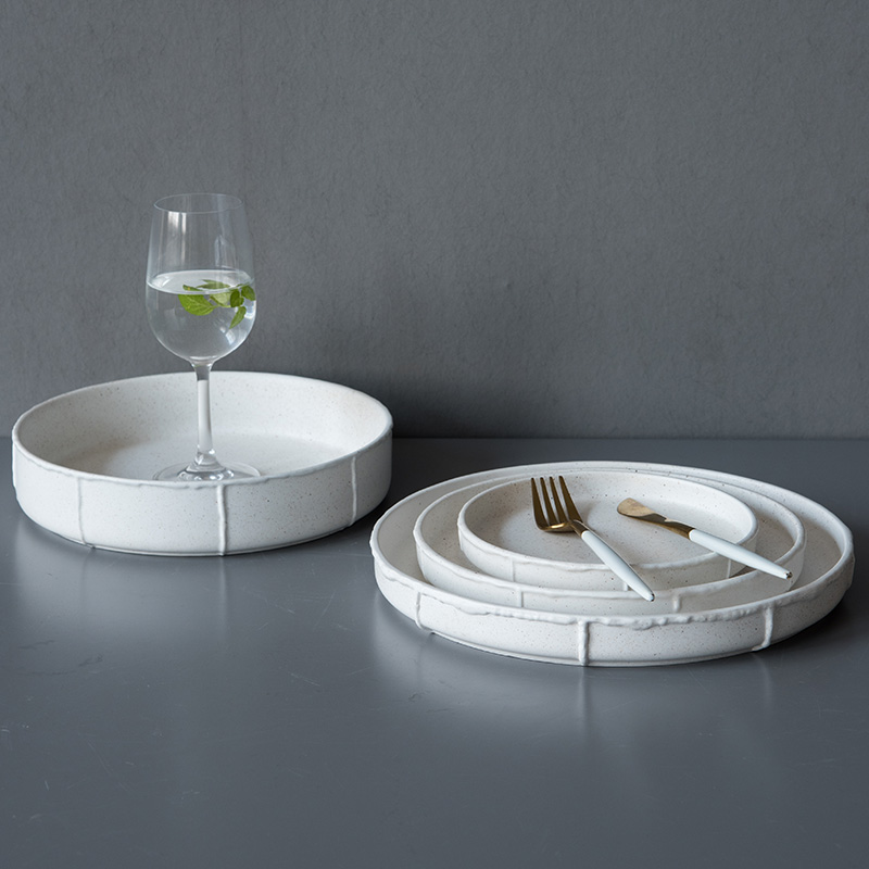 Nordic ins simple retro new household ceramics western - style food dish dish soup plate flat shallow dish plate