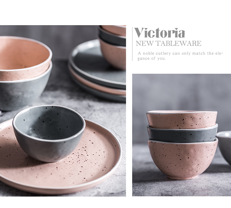 Nordic ins simple Japanese continental lovely home west tableware ceramic bowl dessert mercifully rainbow such as bowl bowl bowl dish