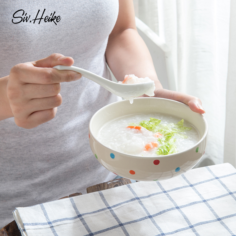 Wave point Chinese Japanese European ins contracted small household ceramic bowl dessert mercifully rainbow such as bowl bowl bowl dishes