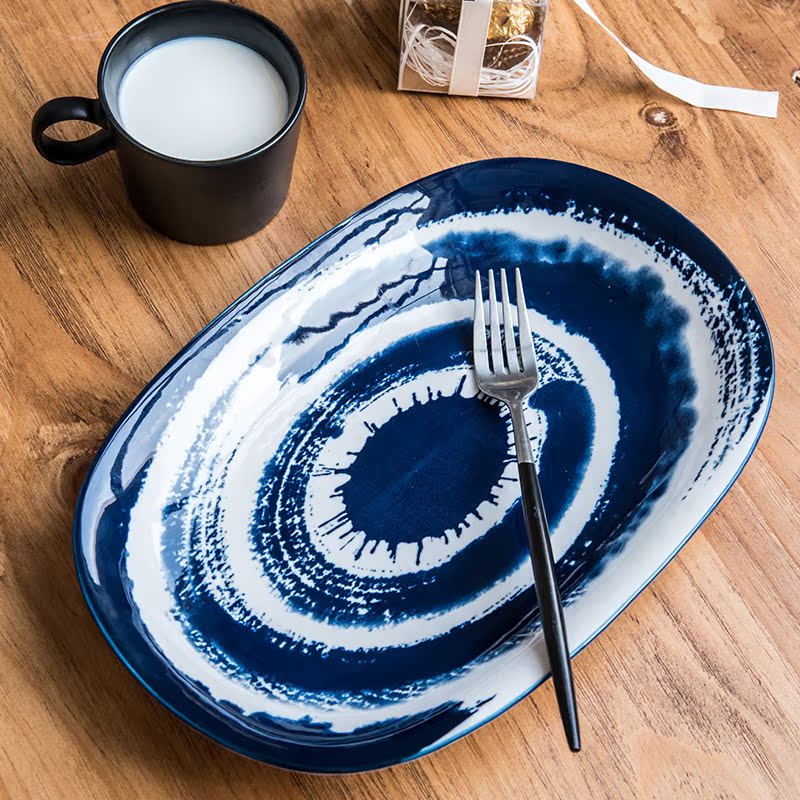 European - style move Japanese - style and wind hand - made of household ceramic disc steak dishes western food fish dish small dish plate