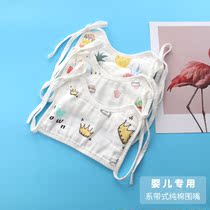 Baby bib Pure cotton waterproof newborn saliva bib Anti-spit milk summer strap baby lace-up saliva towel